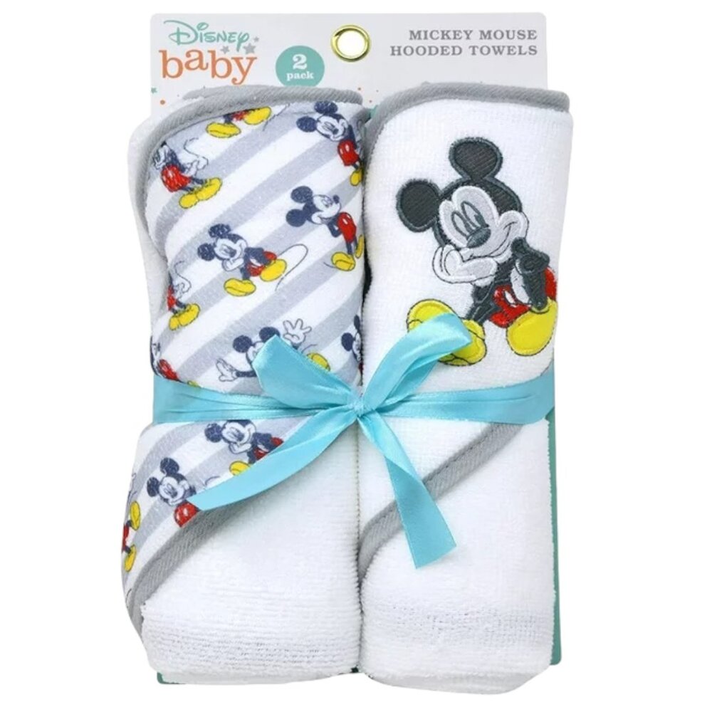 Disney Baby Mickey Mouse Bath Time Hooded Towel Set